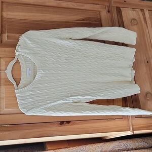 Charter Club CREAM Long Sleeve Sweeter with Shoulder Buttons X-Large